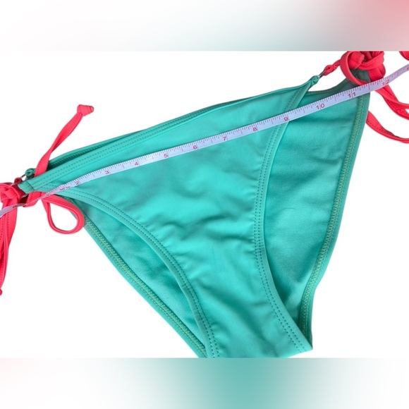 NWOT HEAT Teal & Coral String Bikini Bottom, Juniors Size 16 / S - Picture 6 of 6